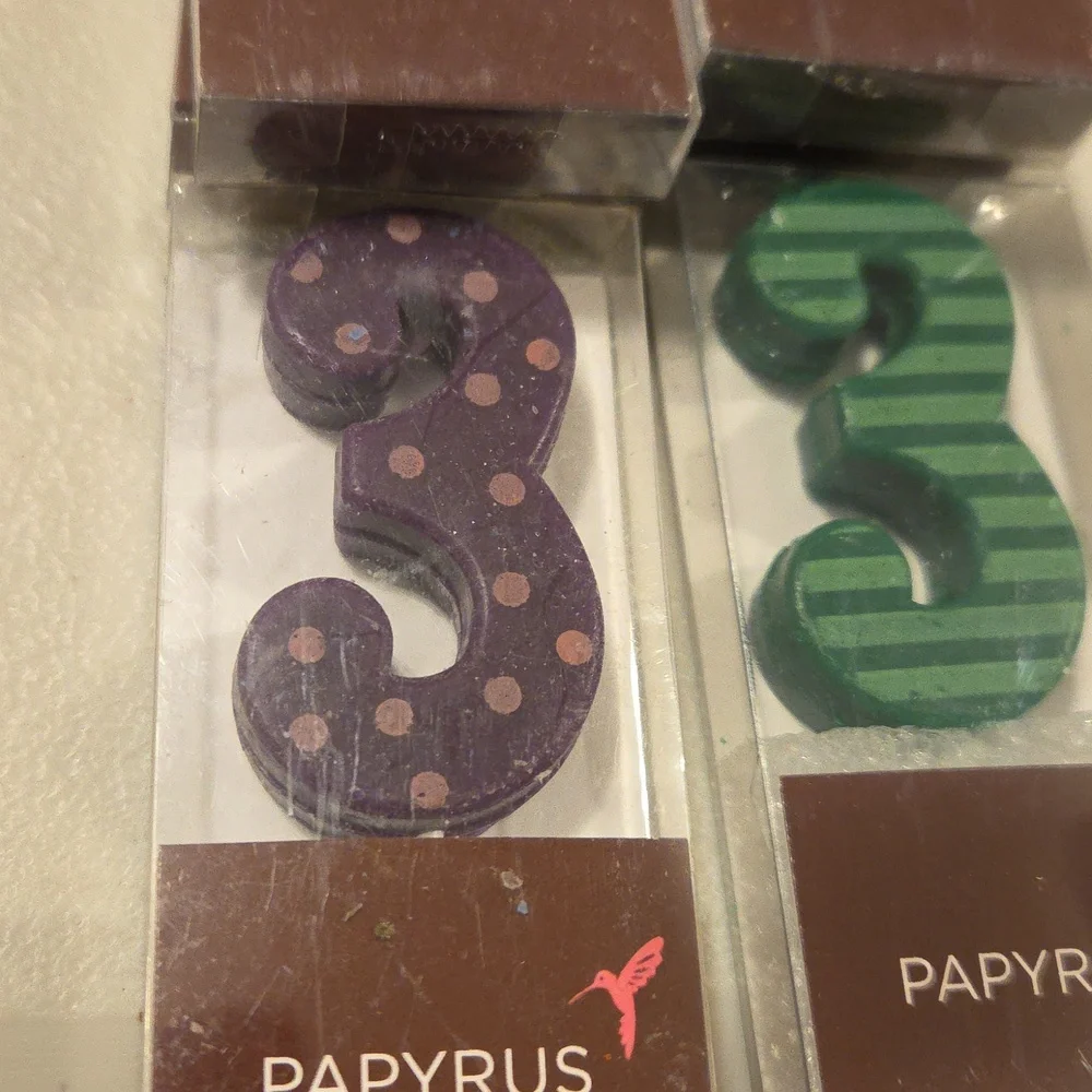 New PAPYRUS #3 Multi-Color Celebration Candled Pack Of 6
